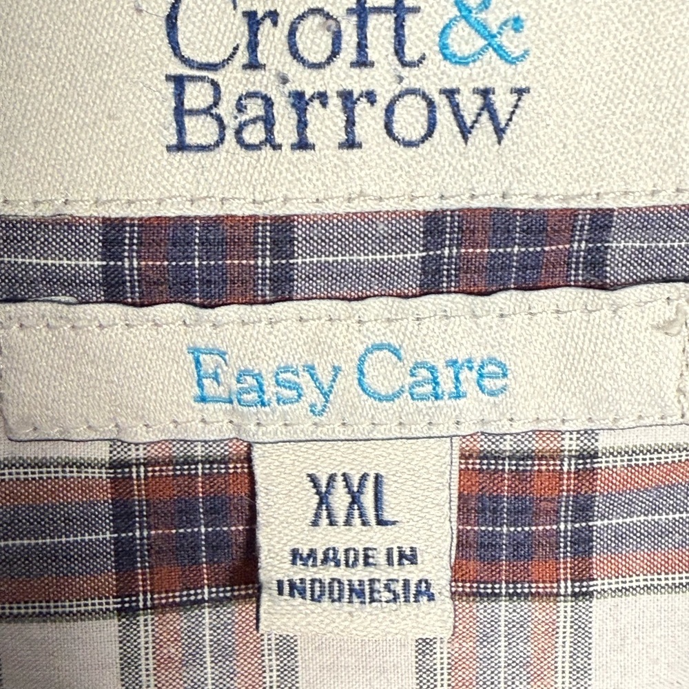 Croft & Barrow Men's Plaid Shirt - Brown and White - Picture 3 of 3